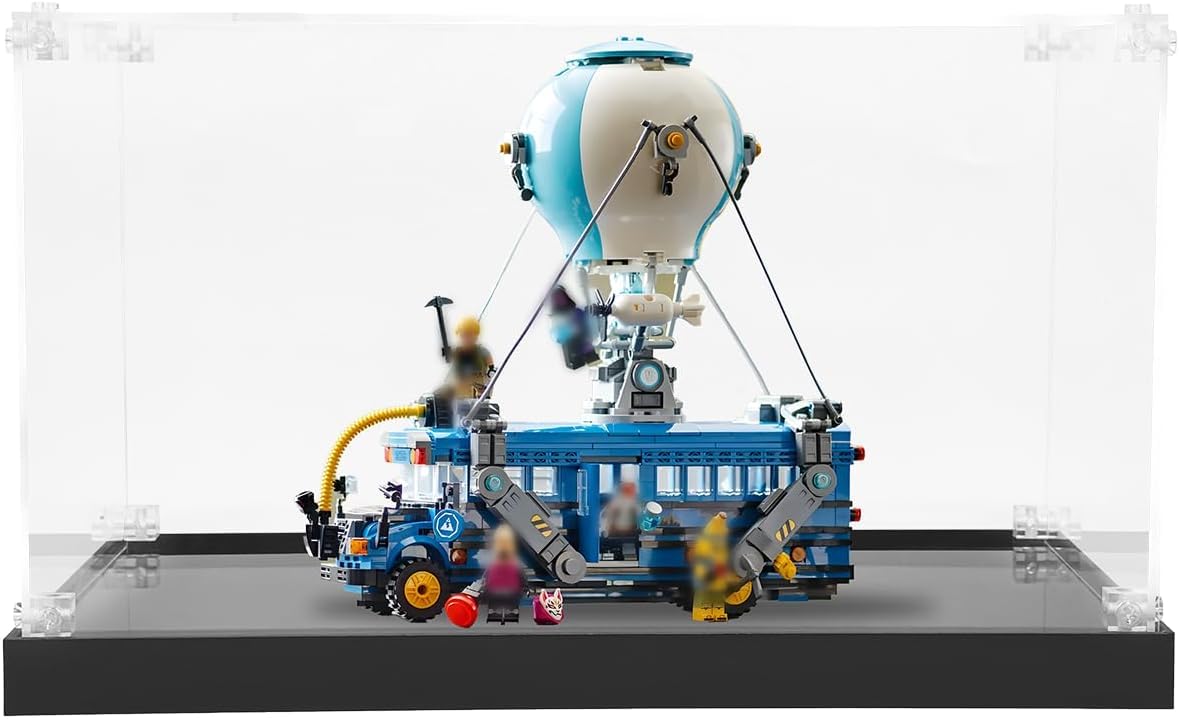 ICUANUTY Acryl Vitrine für Lego Fortnite Schlachtenbus 77073 - Staubgeschützte Aufbewahrung und Organisation - Ideal für